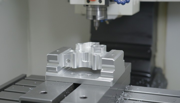 Custom soft jaws clamping an irregular CNC machined part demonstrating fixturing cost in CNC machining