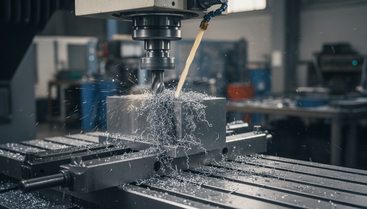 Magnetic iron chips sticking to CNC machined iron part