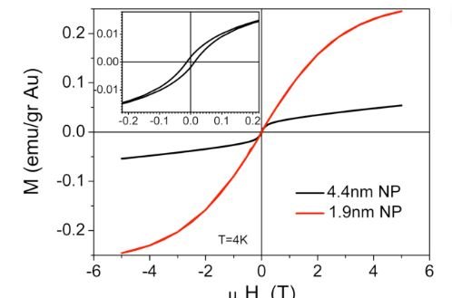Magnetic Properties for Gold Nanoparticles