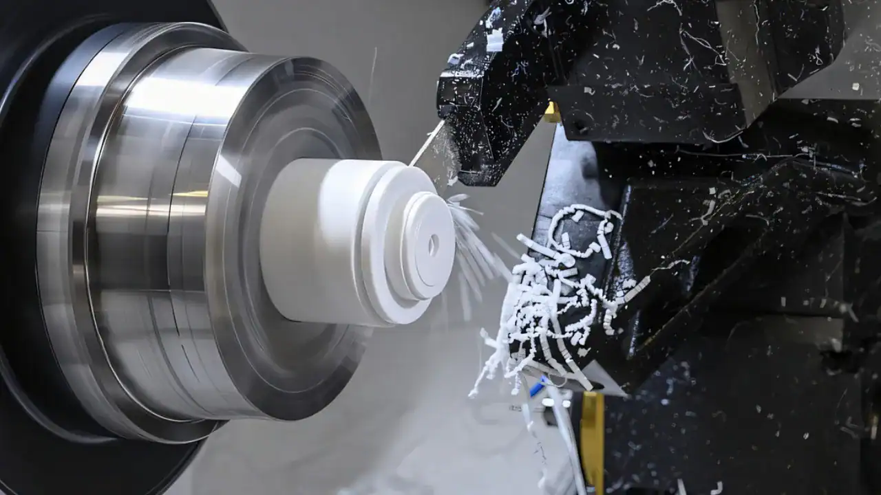 CNC machining plastic gears.