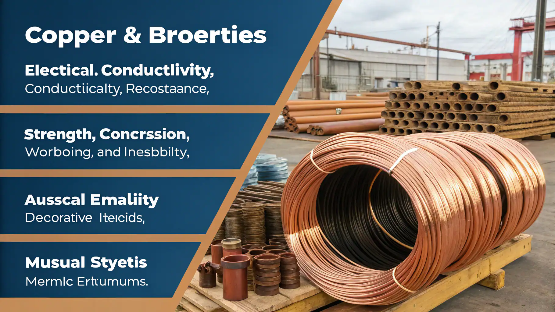 Copper, brass, and bronze properties and applications in various industries