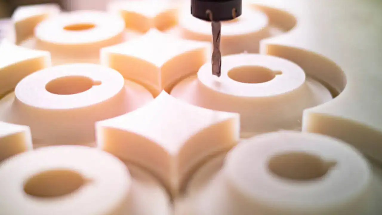 CNC machining plastic molds.