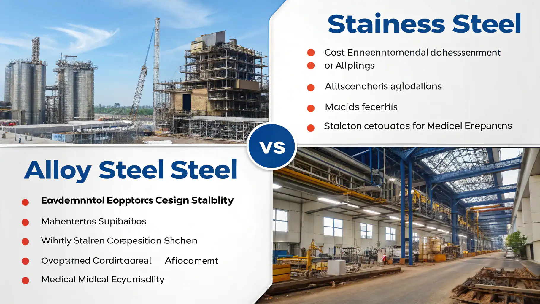 Comparison of alloy steel and stainless steel for various applications