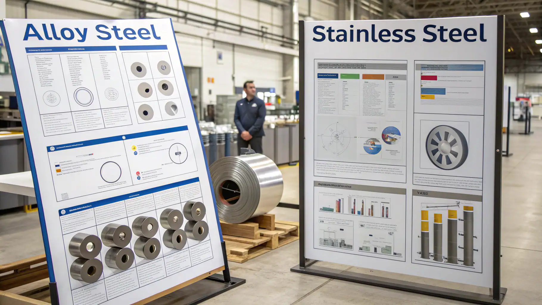 Comparison of alloy steel and stainless steel in composition, strength, applications, and cost