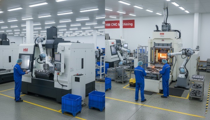 HM integrated CNC machining and die casting production line