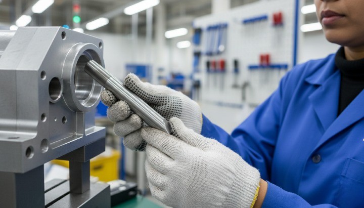 Chamfered shaft end enabling smoother insertion during mechanical assembly