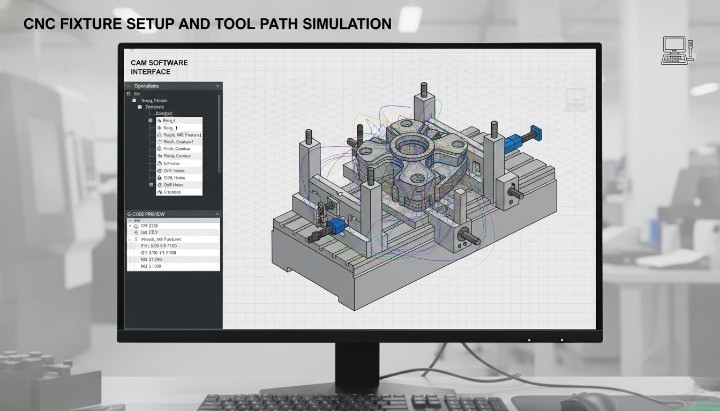 Optimized CNC fixturing and tool path programming for accuracy