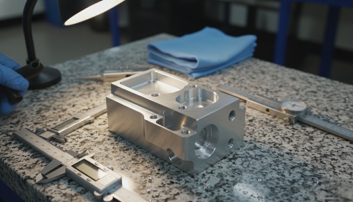 CNC machined part undergoing manufacturability check to show why a DFM checklist matters before RFQ