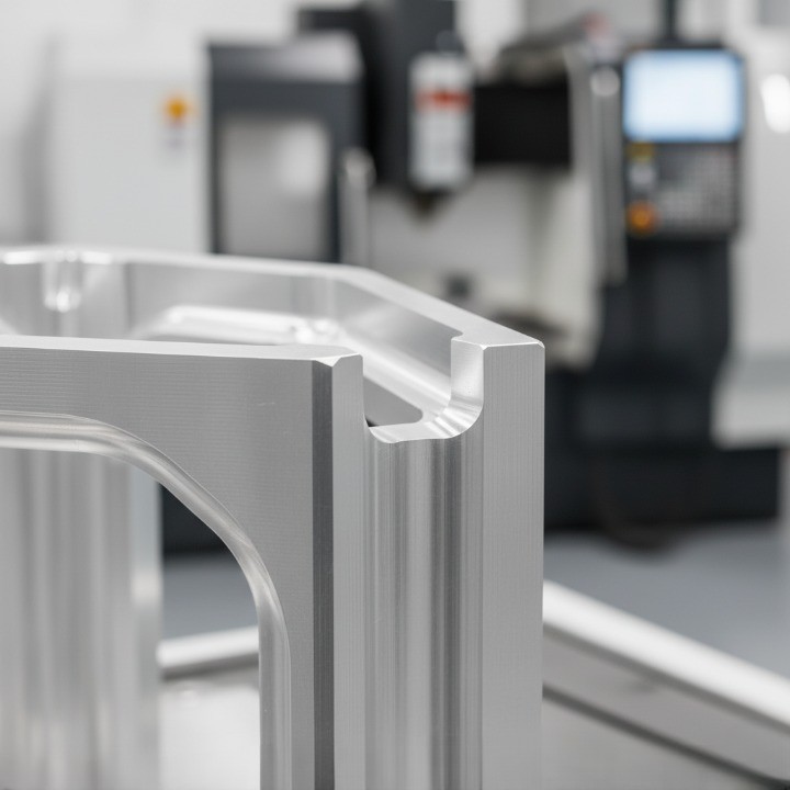 Precision CNC milled aluminum component demonstrating optimized geometry and surface finish.