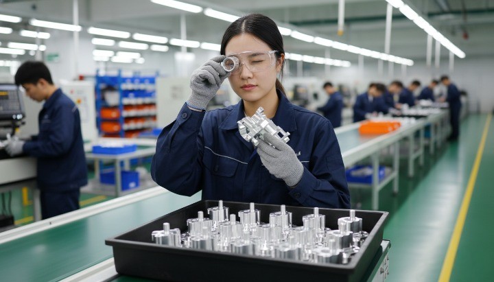 Inspection of custom CNC machined metal components for OEM project