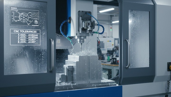 CNC machining tolerances overview on high-precision 5-axis machine