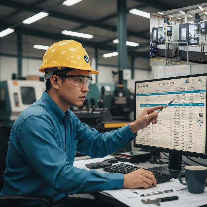 CNC cost analysis comparing milling and turning operations