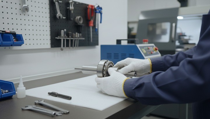 CNC machined shaft and bearing illustrating functional fit selection.