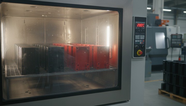 Industrial powder coating process for CNC machined metal parts