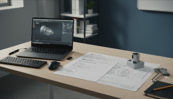 STEP model, PDF drawing, and DXF file used for CNC machining RFQ and DFM review.