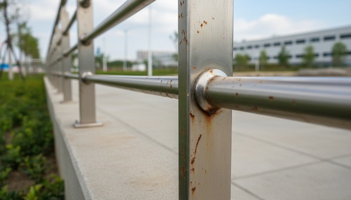 304 stainless steel rusting under outdoor and chloride exposure