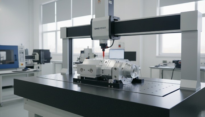 CMM inspection for CNC machined parts using a bridge coordinate measuring machine