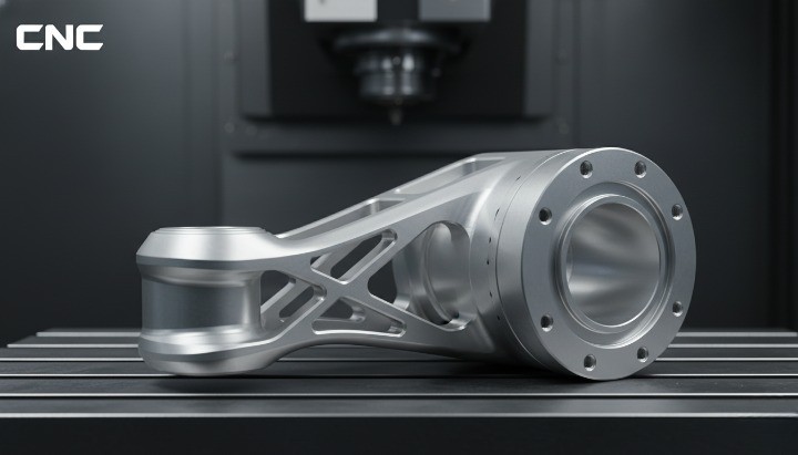CNC machined aluminum robot arm structure optimized for lightweight and stiffness