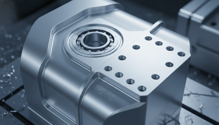 CNC machined robotic joint component with high-precision bearing seat and mounting interface