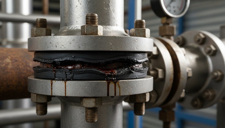 Crevice corrosion on stainless steel caused by trapped moisture and low oxygen