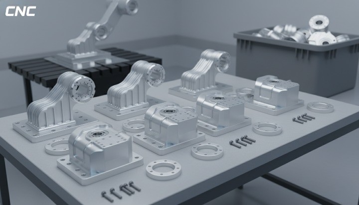 Pilot production CNC machined robot components with consistent geometry and finish