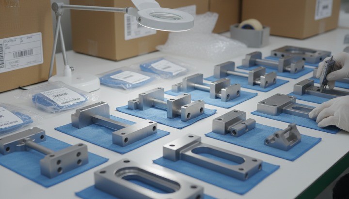 Stainless steel industrial parts inspection and corrosion control before shipment