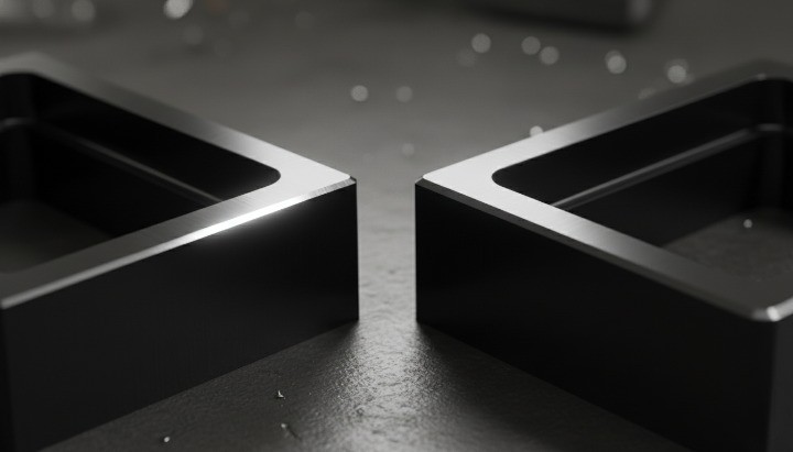 Burr-free edge condition before anodizing on CNC machined aluminum parts