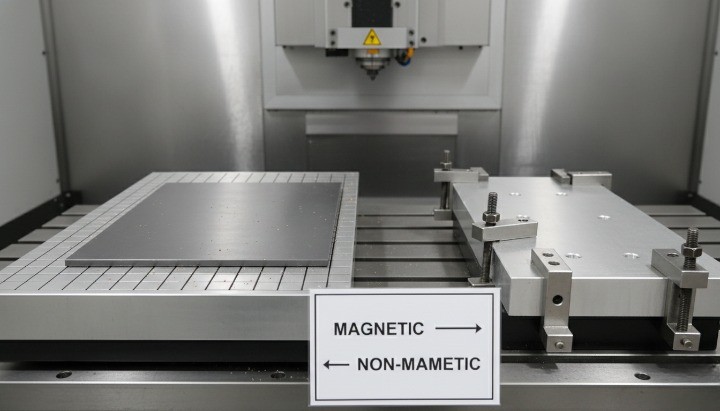 magnetic properties of metals CNC workholding magnetic chuck steel plate aluminum clamping