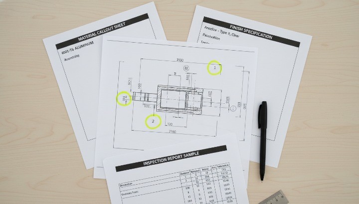 CNC RFQ checklist comparable quotes material callout finish requirements inspection package CTQ drawing