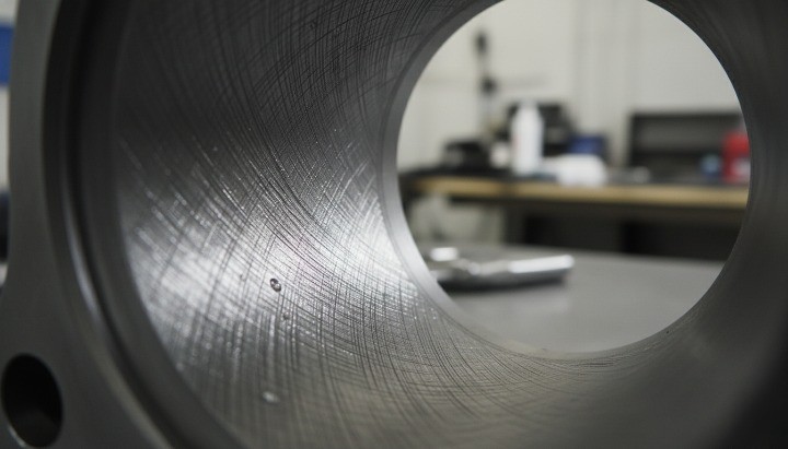 Honing of tight tolerance bores for energy CNC machined parts to improve roundness and surface finish for sealing and bearing fits