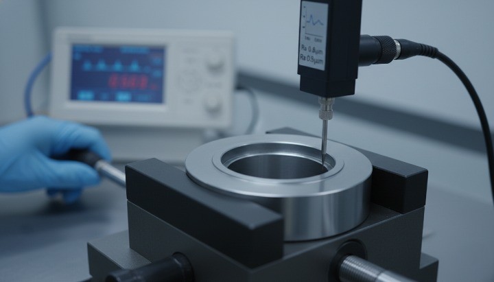 Surface roughness measurement on sealing faces for leak prevention in energy CNC machined parts