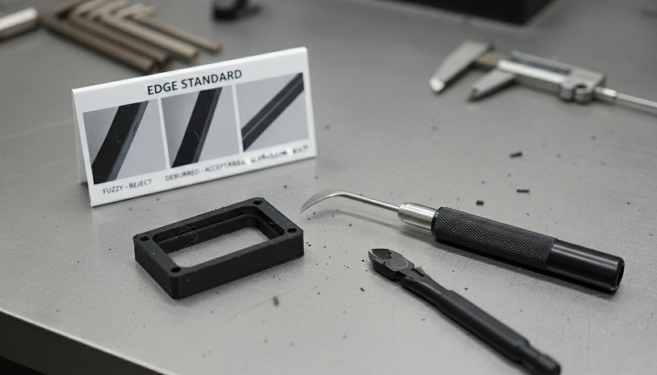 TPU post processing deburring and edge quality standard for machined TPU parts