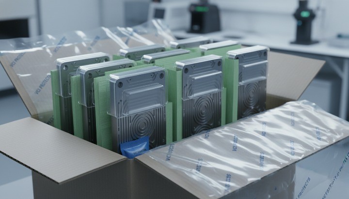 xport packaging and corrosion prevention for energy CNC machined parts using VCI, separators and sealing face protection