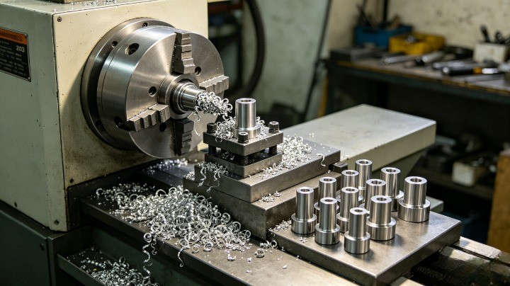 CNC machining 303 stainless steel bar with threaded turned parts