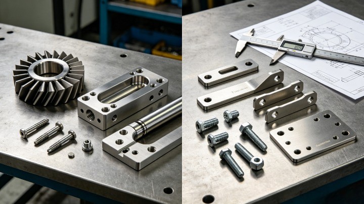 Inconel vs titanium aerospace parts and machined components comparison on workbench