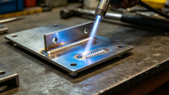 TIG welding 304 stainless steel fabricated bracket and formed sheet parts